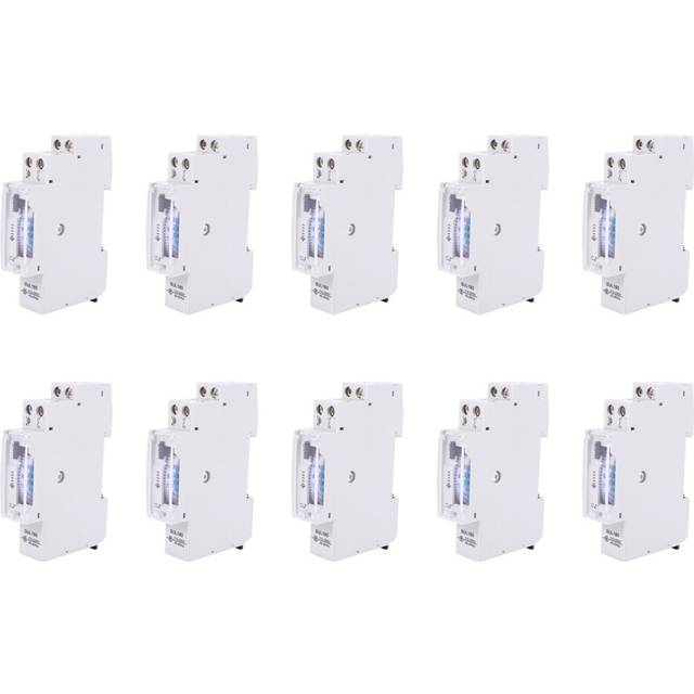 10X SUL180A 15 Minutes Mechanical Timer 24 Hours Programmable Din Rail Timer Time Switch Relay Measurement Analysis