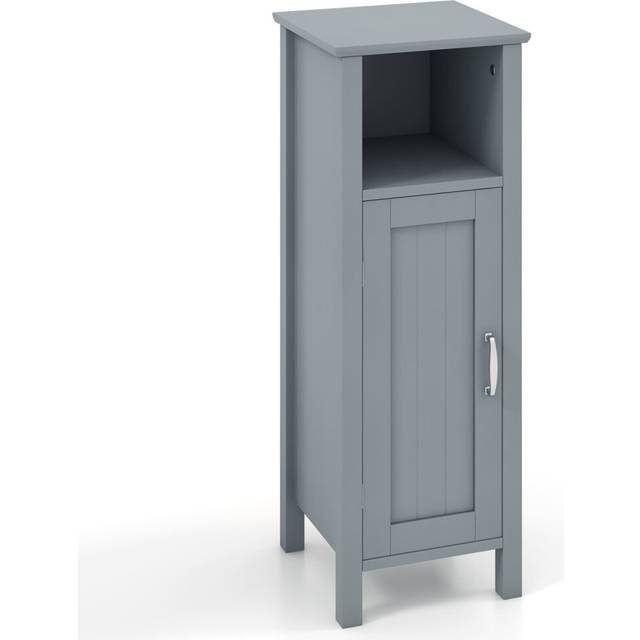 Bathroom Floor Cabinet Freestanding Narrow Storage Organizer-Grey