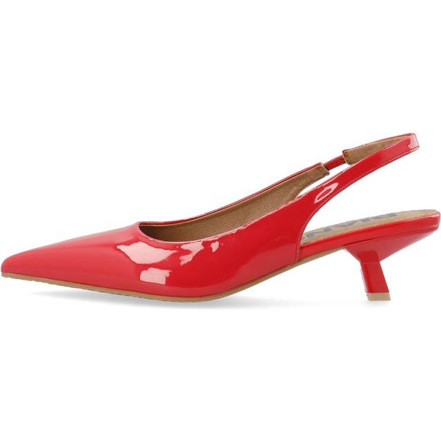 Bianco Biakristin Kitten Heel Slingback Patent Dam Stl. 39 - Slingbacks Från Magasin - Red (39)