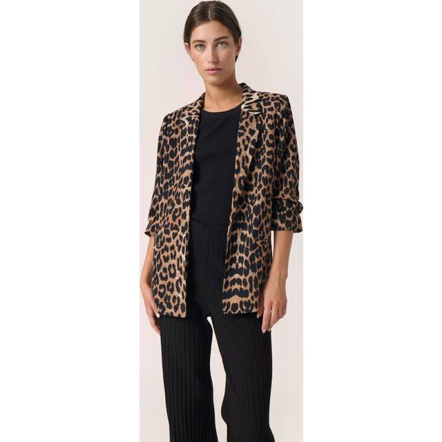Soaked in Luxury Slshirley Printed Blazer Dam Kavajer Stl. XS - Från Magasin - Leopard Pattern (XS)