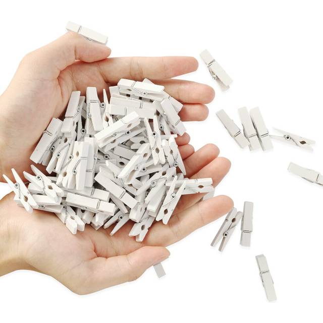 Mini Photo Clips  128 Pcs  1.4 Inch Small Wooden Clothespins for Baby Cloth  Pictures