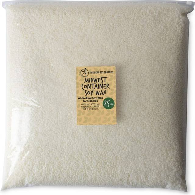 American Soy Organics - 100% Midwest Soy Container Wax Beads for Candle Making  25 lb Bag