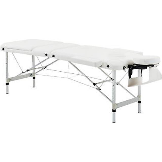 Homcom portable pvc massage table beauty therapy couch bed spa aluminum white