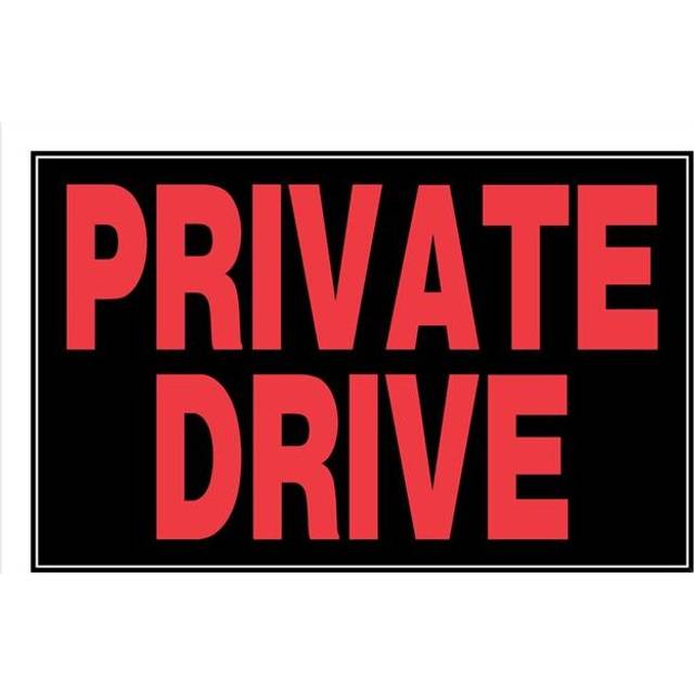 Hillman Group  8 x 12 in. Red & Black Plastic Private Drive Sign