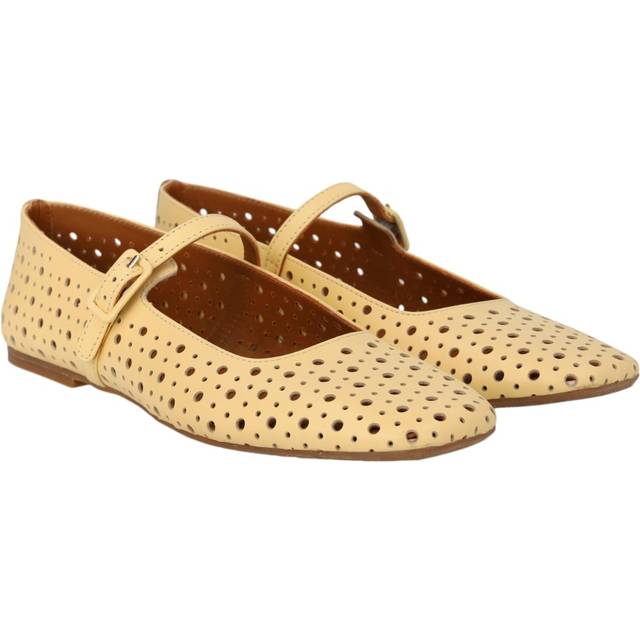 ANGULUS Blød Ballerina med Dekorativt Hulmø Dam Stl. 41 - Från Magasin - 2713 Mellow Yellow (41)