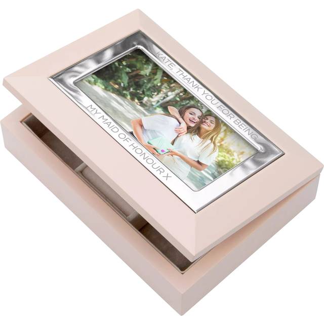 Blush Pink & Silver Photo Jewellery Box - Pale Pink - One Size