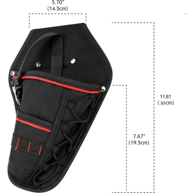 Drill Holster Waterproof Impact Driver Drill Holder Multi-functional Electric Tool Pouch Bag with Waist Belt for Wrench Hammer Screwdriver