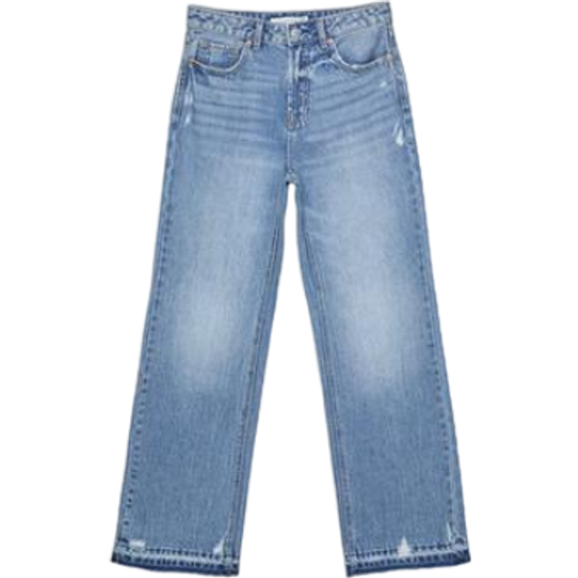 Stradivarius D92 straight wide-leg jeans MEDIUM BLUE DENIM 4