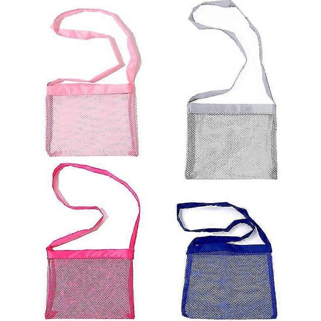 (STYLE 2, One size) 4 Pack Seashell Beach Bags, Beach Toy Mesh Bag Kids Sea Shell Bags Holding Beach Shell,toys For Holding Beach Shell,toys