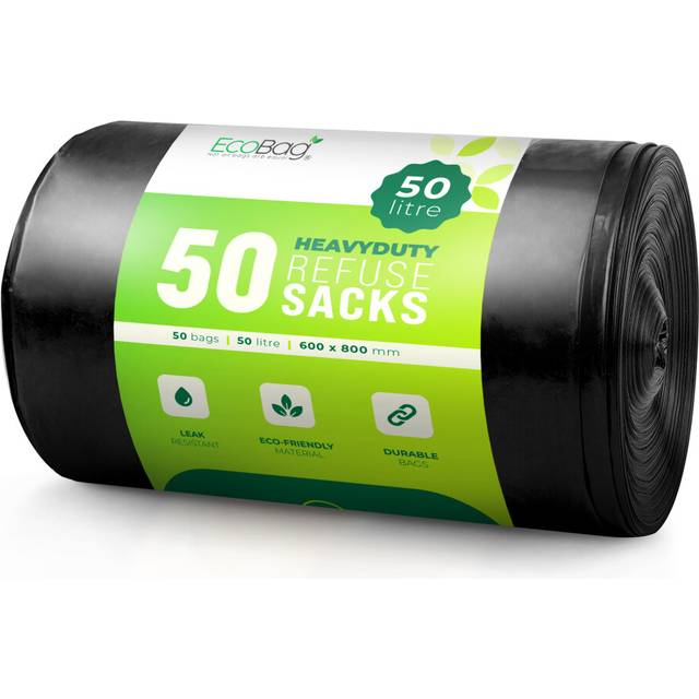 (50 L - 33 Micron) EcoBag - 50 Pack Heavy Duty Recyclable Bin Bags
