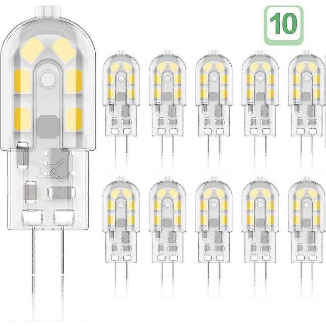 (As show, One size) G4 2w Led Bulb,20w,warm White 3000k,200lm,12xsmd,12v Ac/dc-pack Of 10[energy Class A+]