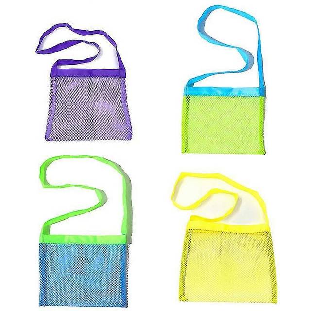 (STYLE 1, One size) 4 Pack Seashell Beach Bags, Beach Toy Mesh Bag Kids Sea Shell Bags Holding Beach Shell,toys For Holding Beach Shell,toys