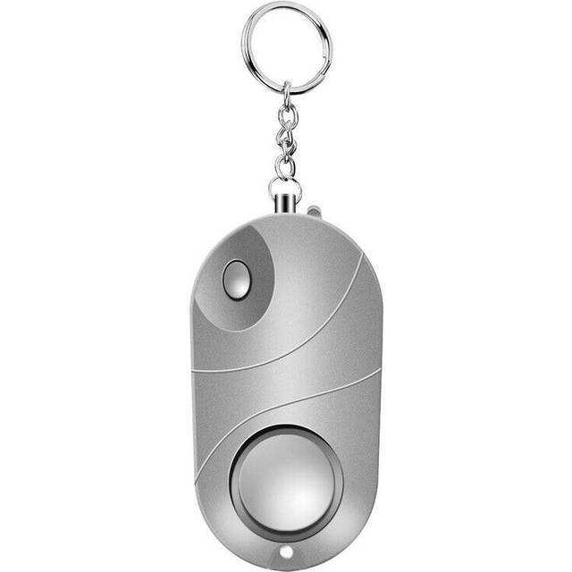 (Silver, Standard) Personal Alarm Emergency 120-130Db Safe Sound Alarm Keychain Led Flashlight