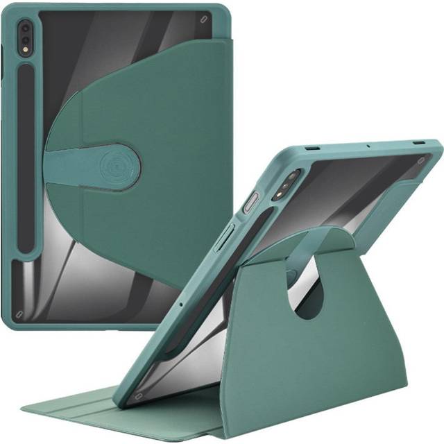 Samsung Galaxy Tab S9+ (Plus) / S9 FE+ (Plus) Fodral med Pen Hållare - Grön / Genomskinlig