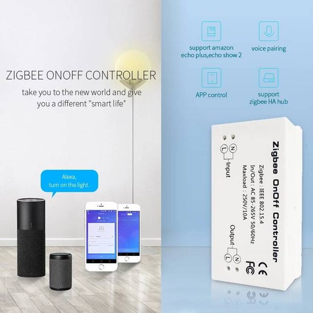 Smart Home WiFi Switch Remote Control Onoff Light Switch for Alexa Echos ZB HA Hub