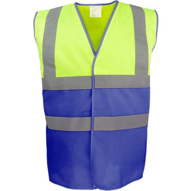 (3XL, Yellow/Royal Blue) Yoko Unisex Adult Two Tone Hi-Vis Vest