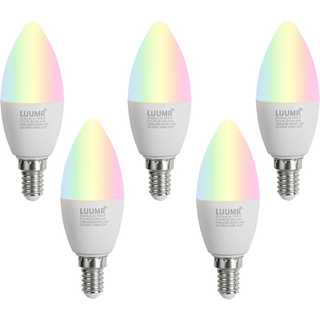 Set med 5 smarta E14 LED-lampor C37 Opal RGBW 4,9W 470 lm 2700-6500K