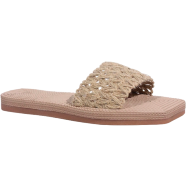 SHEIN Women&#39;s Summer New Style Woven Straw Rope Slipper, Simple & Casual Outdoor Sandals, Comfortable Khaki Beach Shoes