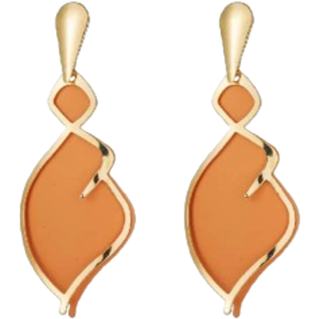 2 st. Fashionabel & Unik Orange Vattendroppe Dubbla lager Örhängen , Enkel & Mångsidig För kvinnor (En-Storlek)
