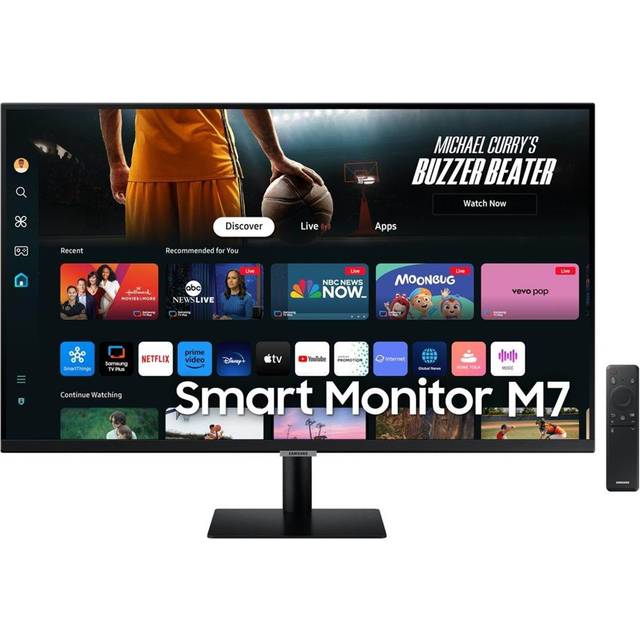 Samsung Smart M70D 32" VA Monitor, 3840 x 2160 4K UHD, 60Hz, 4ms