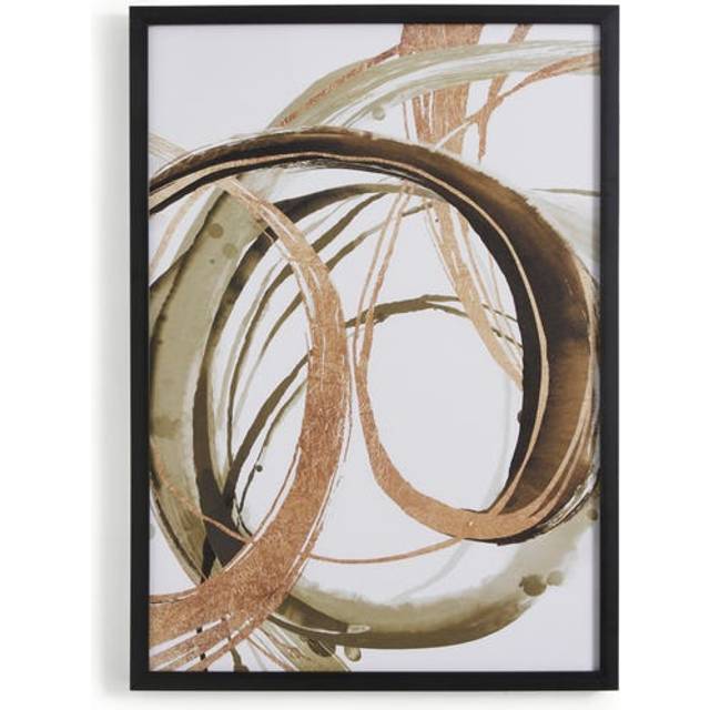 Set of 2 Abstract Curve Framed Prints - Multicolor