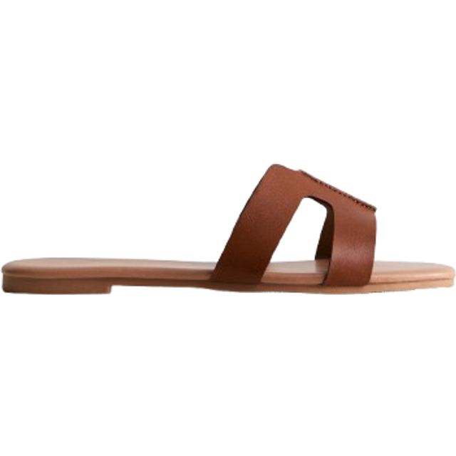New Look – Bruna sandaler med utskurna detaljer-Naturlig