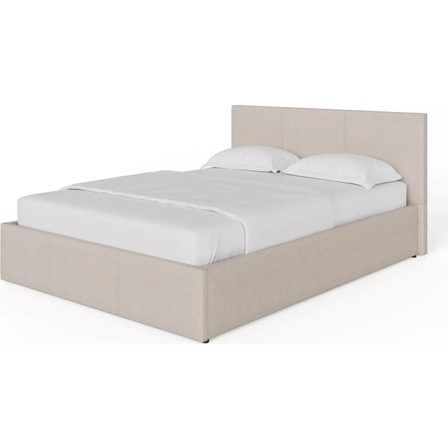 GFW Small Double Natural Fabric Ottoman Bed - Cream