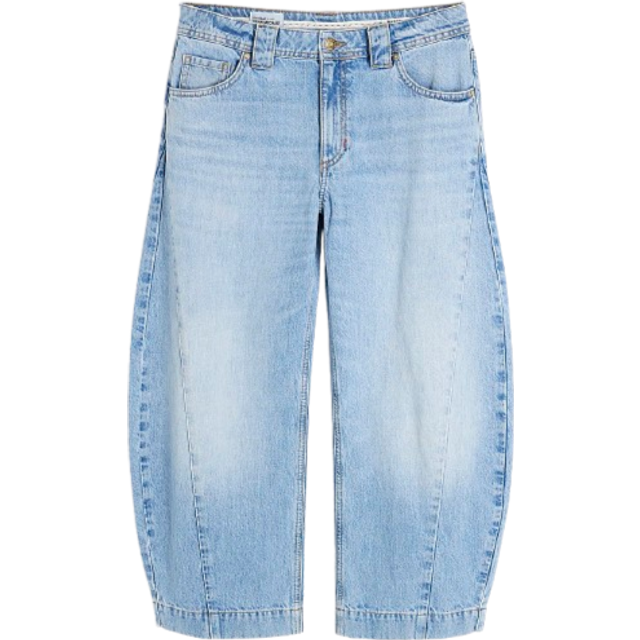 River Island Womens Blue Denim Seamed Barrel Jeans - 18S