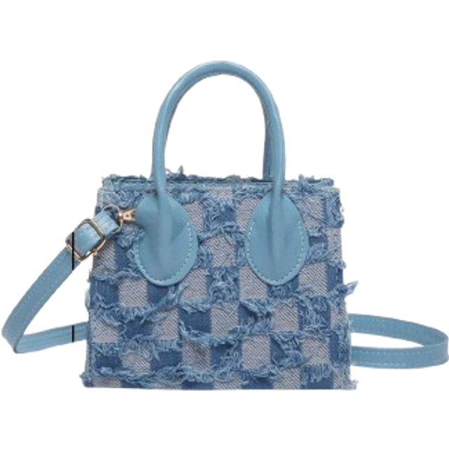 SHEIN New Spring Summer Mini Plaid Patchwork Fringe Handbag For Women, Casual Tote/Shoulder/Crossbody Bag