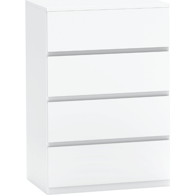 HOMCOM Bedroom Chest of Drawers - 4 Drawers Dresser - Drawer Unit - White | TJ Hughes