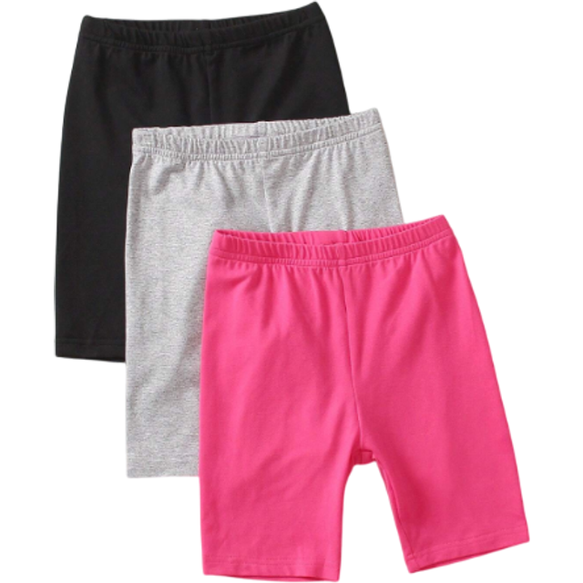 SHEIN Young Girl 3pcs/Set Summer Casual Solid Color Bermuda Shorts Outfit