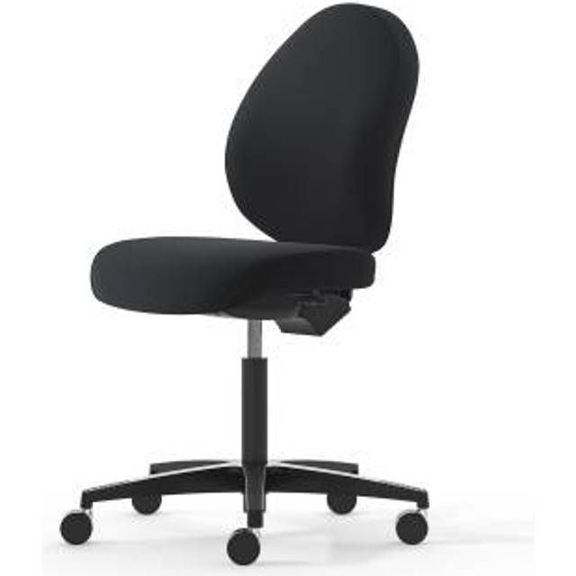 Malmstolen R3 Medium, Sort select, DUX pascal sæde, sædedybde justering (7) Sort alu fod, 40-56 cm, Hjul til hårde gulve - Svart