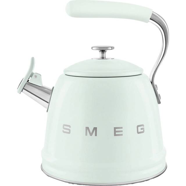 Smeg WKF01PG Retro 50s Style Whistling Stove Top Kettle In Pastel Green