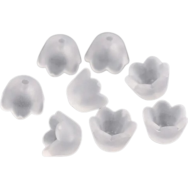 SHEIN 100pcs Transparent Acrylic Beads Tulip Flower Lily Of The Valley Elegant Fashion For DIY Bracelet Necklace Small Business Jewelry Making Craft Supplie