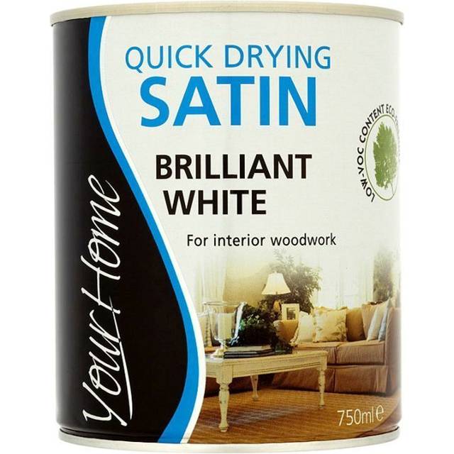 My Home Multi Surface White Satin Quick Dry Paint 750ml