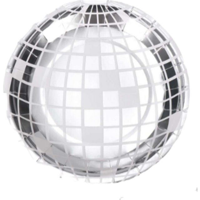 SHEIN 25pcs Disposable Paper Plates With Holographic Disco Ball Print For Party Dining Table Decoration Back To School Valentine Day Mother&#39;s Day Graduation