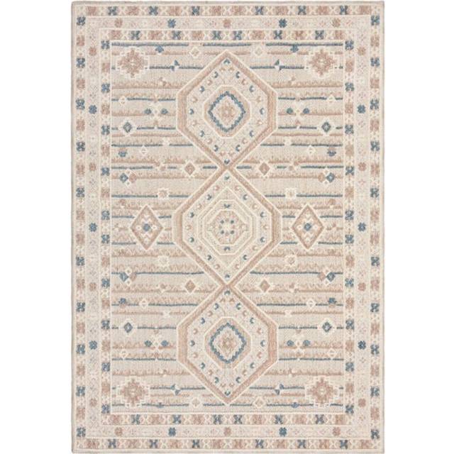 Elessia Traditional Patterned Washable Rug - Elessia Blue Apricot