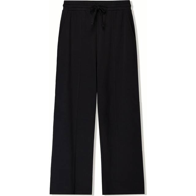 Bershka – Svarta byxor med vida ben-Svart/a