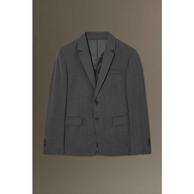Wool-Jacquard Blazer - Slim - Grey - 44