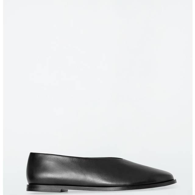 Leather Ballet Flats - Black - 37