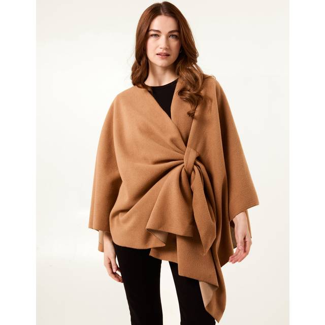 Wrap Through Crossover Cape - ONE / Camel