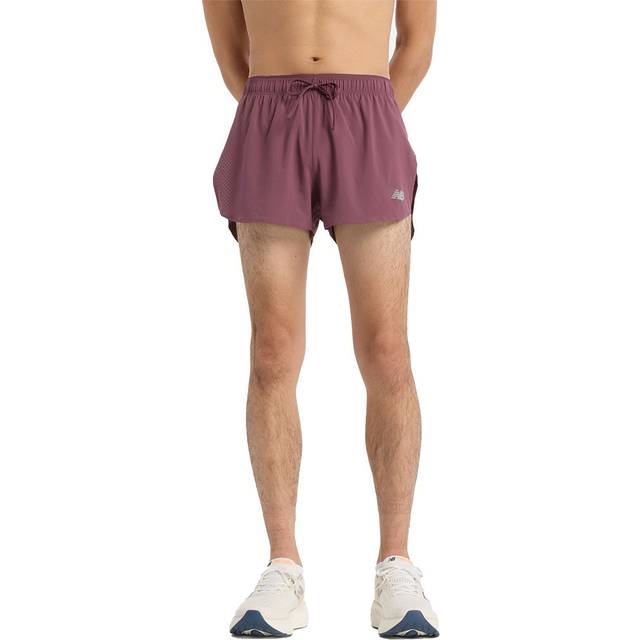 New Balance Men's RC Split Short 3" in Purple Polywoven, size Small