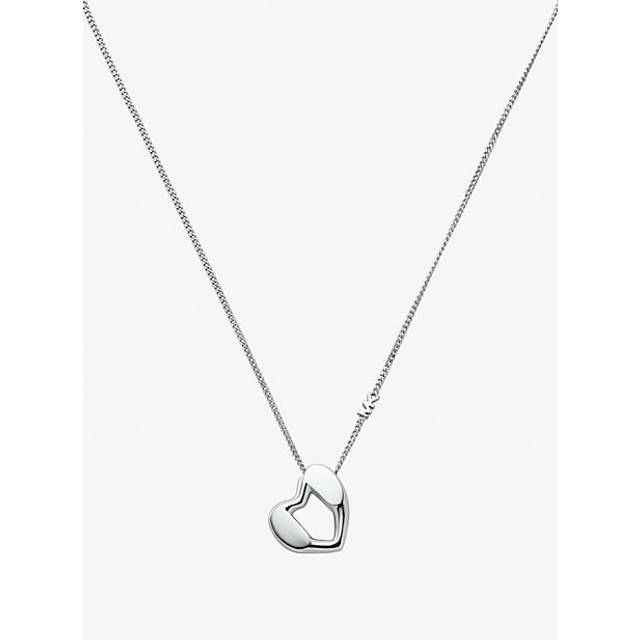 MK Precious Metal-Plated Sterling Silver Heart Pendant Necklace - Silver - Michael Kors - ONE SIZE