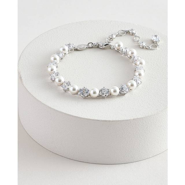 Swarovski Matrix Tennis White Pearl Bracelet 5689625 - Silver