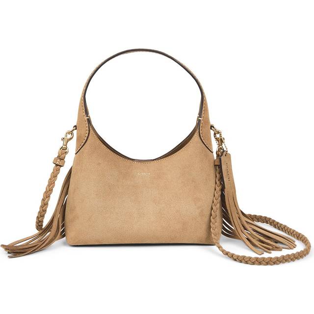 Coach Brooklyn 23 Suede Fringe Shoulder Bag, Sand