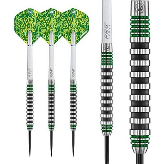WINMAU Advance 500-serien volframgrön 24 gram stålspets dartset med flygningar och axlar (stjälkar), gRÖN, 1478-24