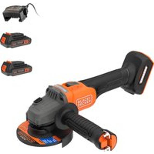 Black and Decker BCG6L8 18v Cordless Brushless Angle Grinder 115mm 2 x 2ah Li-ion Battery Charger No Case