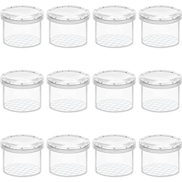 12 Pack Magnifying Insect Container - Clear Observation Bug Box/Viewer - Portable Insect Cage for Science/Nature Exploration and Bug Collecting -