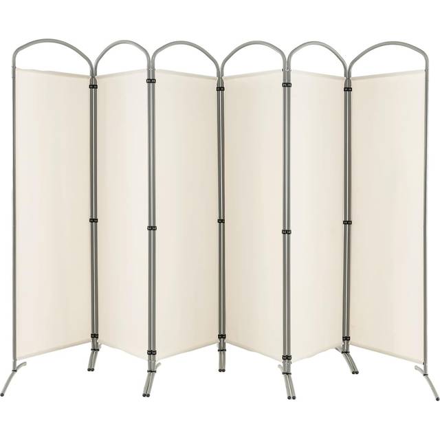 6-delat vikbar insynsskydd rumsavdelare tygvägg 331 x 51 x 188 cm beige