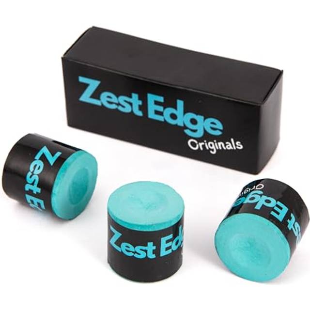 ZEST EDGE 3pc Snooker Chalk for Snooker Cues - 3 x Round Pool Chalk Green for Pool Cue Tips - Pack of 3 Billiard Table Accessories for Cue Tips -